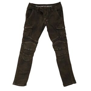 UglyBros Motorpool Jeans Womens 25 Brown Cargo Motorcycle Pants Reinforced CE